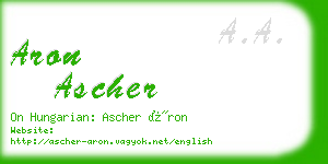 aron ascher business card